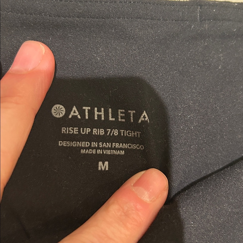 Athleta Rise up Rib legging; partially ribbed - Picture 2 of 2